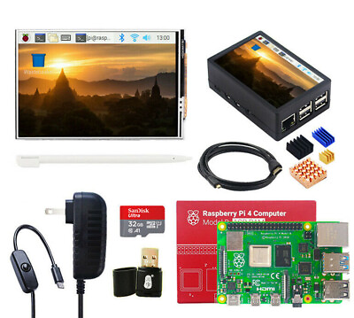 #ad Raspberry Pi 4 2GB 4GB 8GB Starter Kit 3.5 inch Touch Screen Case Power Supply $133.50