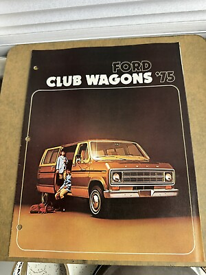 #ad 1975 Ford Club Custom Chateau Wagon E Series Truck Sales Brochure Specs Original $5.70