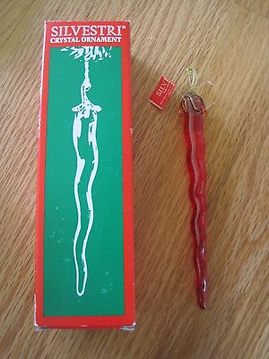 #ad Silvestri Red Chili Icicle Pepper Glass Christmas Tree Ornament 5 3 4quot; NEW $12.97