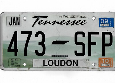#ad TENNESSEE passenger 2010 license plate quot;473 SFPquot; ***LOUDON*** $3.50