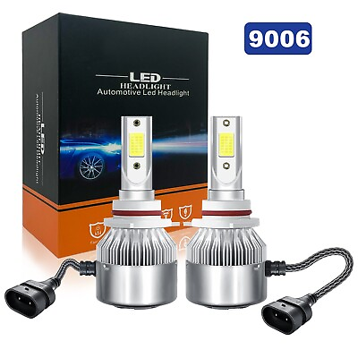 #ad 2pcs 9006 LED Headlight Bulb Conversion Kit Low Beam White Super Bright 6000K $16.97