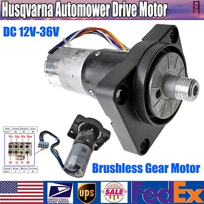 #ad Husqvarna DC 12V 36V Brushless Gear Motor Drive Wheel Motor for Robot Lawn Mower $129.99