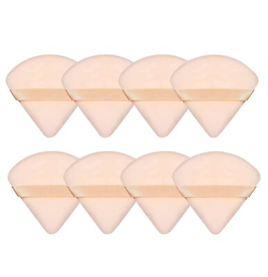 #ad 8 Pieces Triangle Powder Puff Face Soft Triangle Makeup Puff Velour Cosmetic ... $6.48