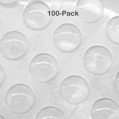 #ad 100x Clear Silicone Door Drawer Cabinet Furniture Bumper Pads Surface Protection $12.56