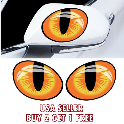 #ad 2PCS Cat Eye Owl Eye Decal Vinyl Sticker for Car Headlight Mirror Decor $4.99