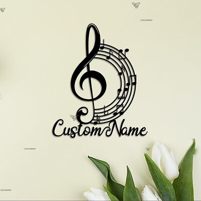 #ad Personalized Music Notes Metal ArtCustom Music Teacher Name SignMusic Studio $55.19