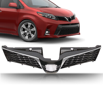 #ad Front Upper Grille With Chrome Trim Assembly Fits Toyota Sienna 2018 2020 SE $87.99