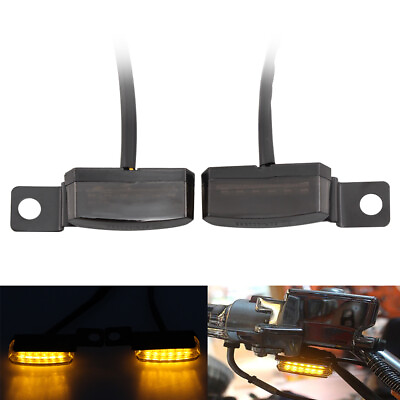 #ad Pair Motorcycle Universal Amber LED Turn Signal Light Flow Flasher Blinker Lamp $10.33