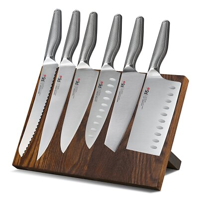 #ad 7Pcs TURWHO Chef Kiritsuke Knife Block Set German Stainless Steel Kitchen Knife $169.00