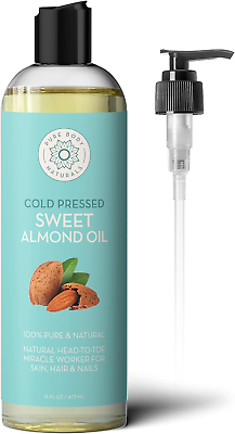 #ad Sweet Almond Oil for Hair and Skin 100% Pure and Cold Pressed Hexane Free Ski $23.99