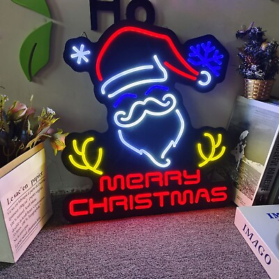 #ad Santa Claus Neon Lights Ultrathin Design Merry Christmas LED Neon Sign is Sui... $170.88