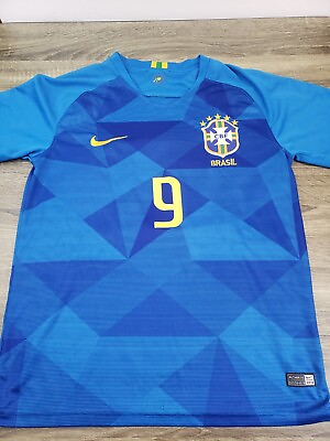 #ad CBF Brasil World Cup #9 Sesma Away Soccer Jersey Men#x27;s Large Nike Blue 2018 $25.00