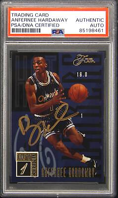 #ad 1994 95 Flair Hot Numbers #4 Anfernee Hardaway Autograph Auto PSA Authentic $239.99
