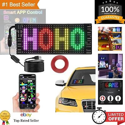 #ad Flexible Digital LED Sign for Car App Control DIY Programmable Scrolling Sign $55.33