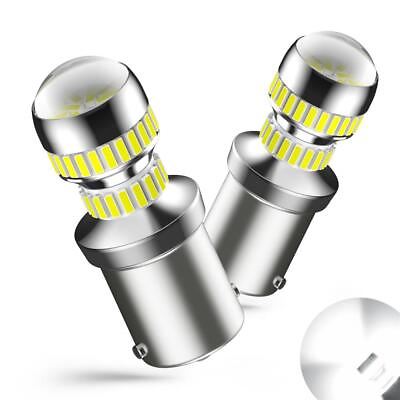 #ad 1156 7506 High Power LED White Reverse DRL Brake Tail Light Bulbs 360° Beam EON $14.99