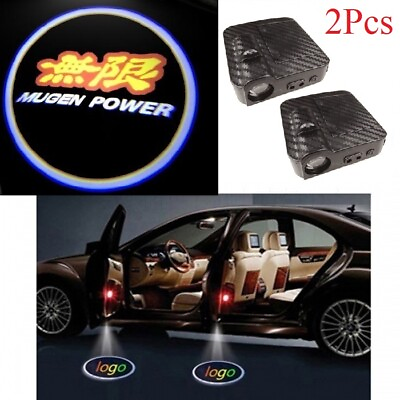 #ad 2x Mugen Wireless Car Door Welcome LED Shadow Lights Courtesy Projector Ghost CF $15.88