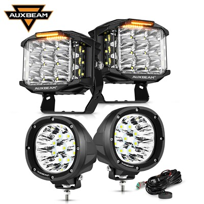 AUXBEAM 5quot;inch LED Work Lights4 Inch Round LED Offroad Lights ATV UTV For Jeep $389.99
