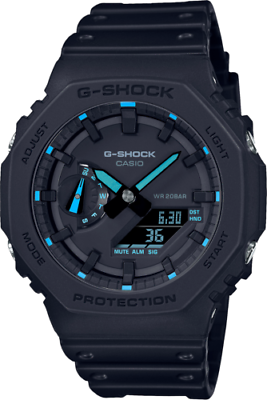 #ad New Casio G Shock GA2100 1A2 Neon Accent Blue Dial Resin Watch $94.91