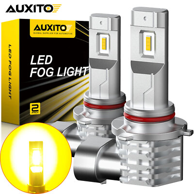 #ad AUXITO H10 9145 9140 LED Fog Light Bulb 3000K Golden Yellow Bright 3000LM Canbus $21.99