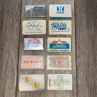 #ad LOT OF 10 Vintage Hotel Collectors Soap Bars Vacation Souvenirs Unopened $14.99