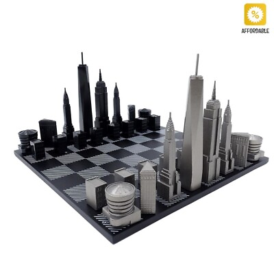 #ad Designer Exclusive Chess Skyline New York Hight Quality In Stainless Steel Gift $2860.71