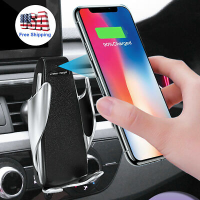 #ad Wireless Automatic Clamping Smart Sensor Car Phone Holder Fast Charger Mount New $9.95