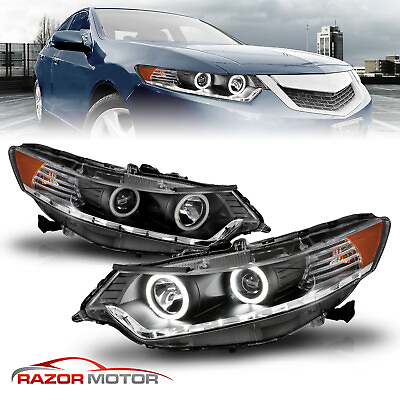 #ad Dual LED Halo 2009 2010 2011 2012 2013 2014 For Acura TSX Projector Headlights $290.53