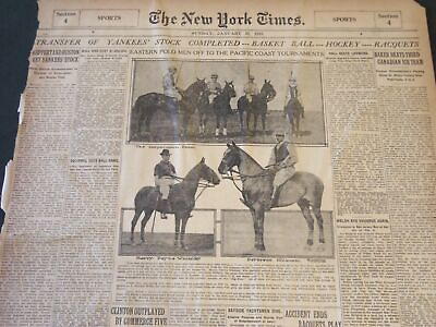 #ad 1915 JANUARY 31 NEW YORK TIMES RUPPERT amp; HUSTON GET YANKEES STOCK NT 6493 $120.00