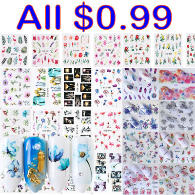 Nail Art Stickers 3D Nails Decals Nail Foil DIY Flower Slider Nail Decoration CA C $1.10