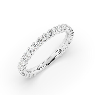 #ad 950 Platinum E VS Lab Grown Round Cut Diamond Eternity Ring $854.05