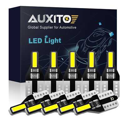 #ad 10X AUXITO White LED T10 W5W 194 168 2825 Interior License 2smd Light Bulb 6000K $6.99