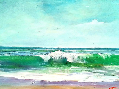 #ad Waves Painting Ocean Beach Painting Original Art Seascape Wall Art Waves $125.00