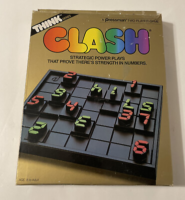 #ad Vintage CLASH Think Series Strategy Game by Pressman 1986 Edition Complete $18.29