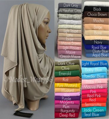 #ad #ad Premium Cotton Jersey Hijab Scarf Shawl Wrap Islam Muslim Small 170X55cm $8.99