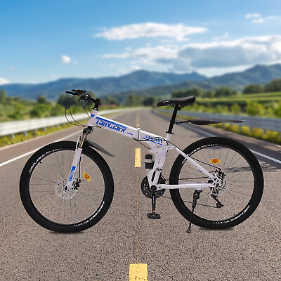#ad 26quot; Foldable Mountain Bike 21 Speed Men Bikes MTB Bicycle School Dual Disc Brake $190.01