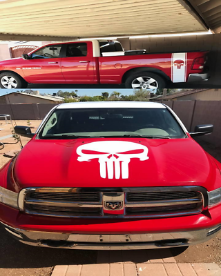 #ad Skull Truck Bed stripe Decals amp; Large Hood graphic fits Dodge ford chevy Toyota $37.95