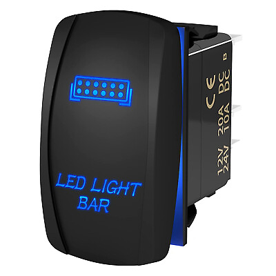 Blue LED Light Bar Rocker Switch 5Pin Laser On Off for Jeep Boat Trucks UTV 12V $9.95