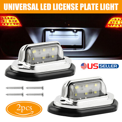 2X Universal LED License Plate Tag Light Lamp White For Truck SUV Trailer RV Van $8.99