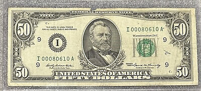 #ad 1969 Minneapolis Note *Low Serial Number* 50$ dollar bill 50BL3 $99.00