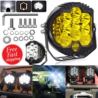 #ad 7inch LED Driving Lights Spot Black Round Work 4x4 SUV Offroad Truck w DRL $25.99