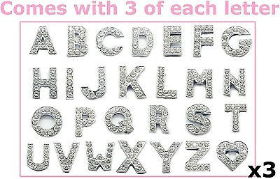 #ad 80 Rhinestone Letters A Z Alphabet Words for DIY Jewlery 10mm Crystal $12.99