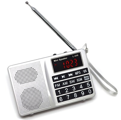 Portable FM AM SW Radio Digital MP3 Player Rechargeable Battery Senior Emergency $24.99