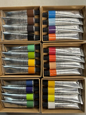 #ad 24 PC ACRYLIC Paint Set Professional Artist Painting 22ML TUBES Free Shipping $19.99