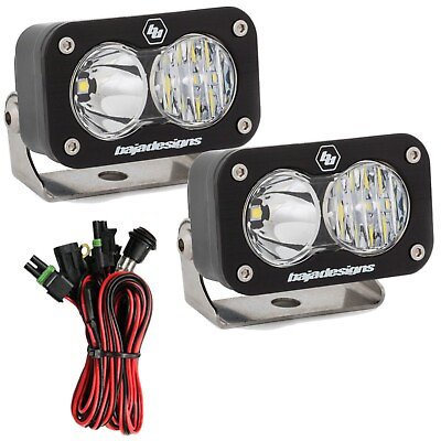 Baja Designs S2 Sport Clear Driving Combo 5000K LED Light Pods W Wiring Harness $225.95