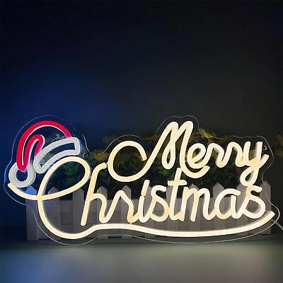 #ad Merry Christmas Neon Sign Light New Year Lamp for Christmas Festival Christmas N $60.40