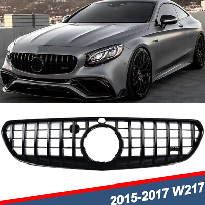 #ad Gloss Black GT Grille For 2014 2017 Benz W217 C217 S63 S65 AMG Coupe Convertible $349.99
