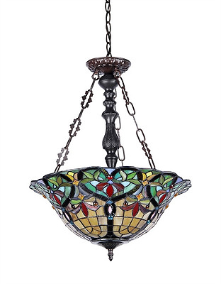 #ad Reverse Pendant Hanging Victorian Design Stained Cut Glass Ceiling Light $248.77