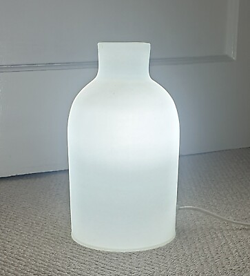 #ad Space Age Lamp Mid Century Retro Ice White All Cased Glass Bottle Bedside Lamp GBP 50.00