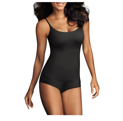 #ad Maidenform Flexees Shapes Cool Comfort Firm Romper W83055 S SMALL Black $14.40