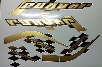#ad Gilera Runner 50 sp new shape stickers black soul Gold black Decals GBP 21.84
